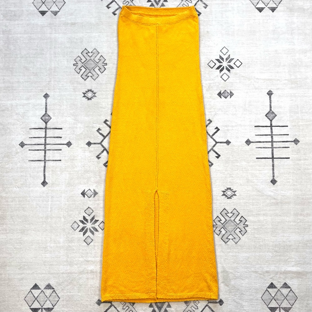 Free People Beach Gold Rio Sweater Knit Strapless Maxi Dress Medium - Picture 7 of 11